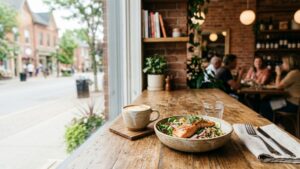 Food and drink category header image featuring Oakville restaurants and cafés