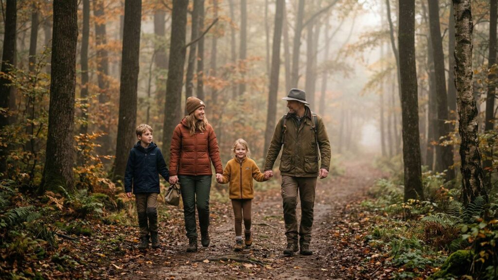 people walking through forest trail supporting oakville wellness lifestyle